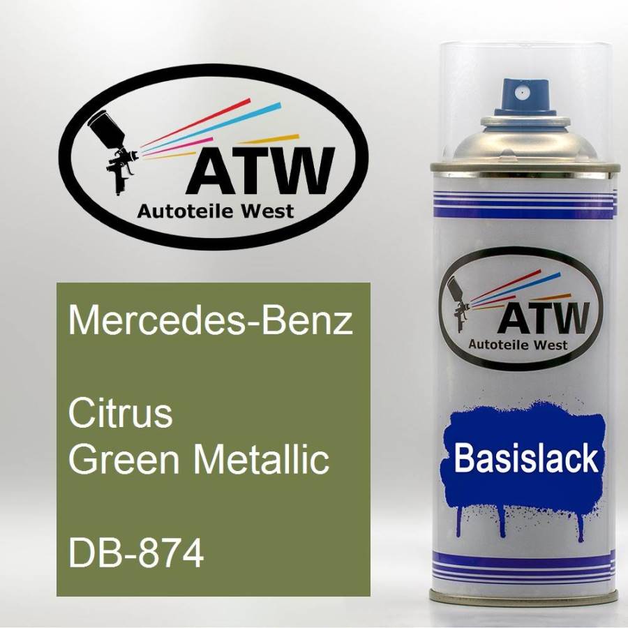 Mercedes-Benz, Citrus Green Metallic, DB-874: 400ml Sprühdose, von ATW Autoteile West.
